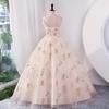 Women's Temperament Halter Banquet Dresses Elegant Midi Waist Breasted Long Dresses
