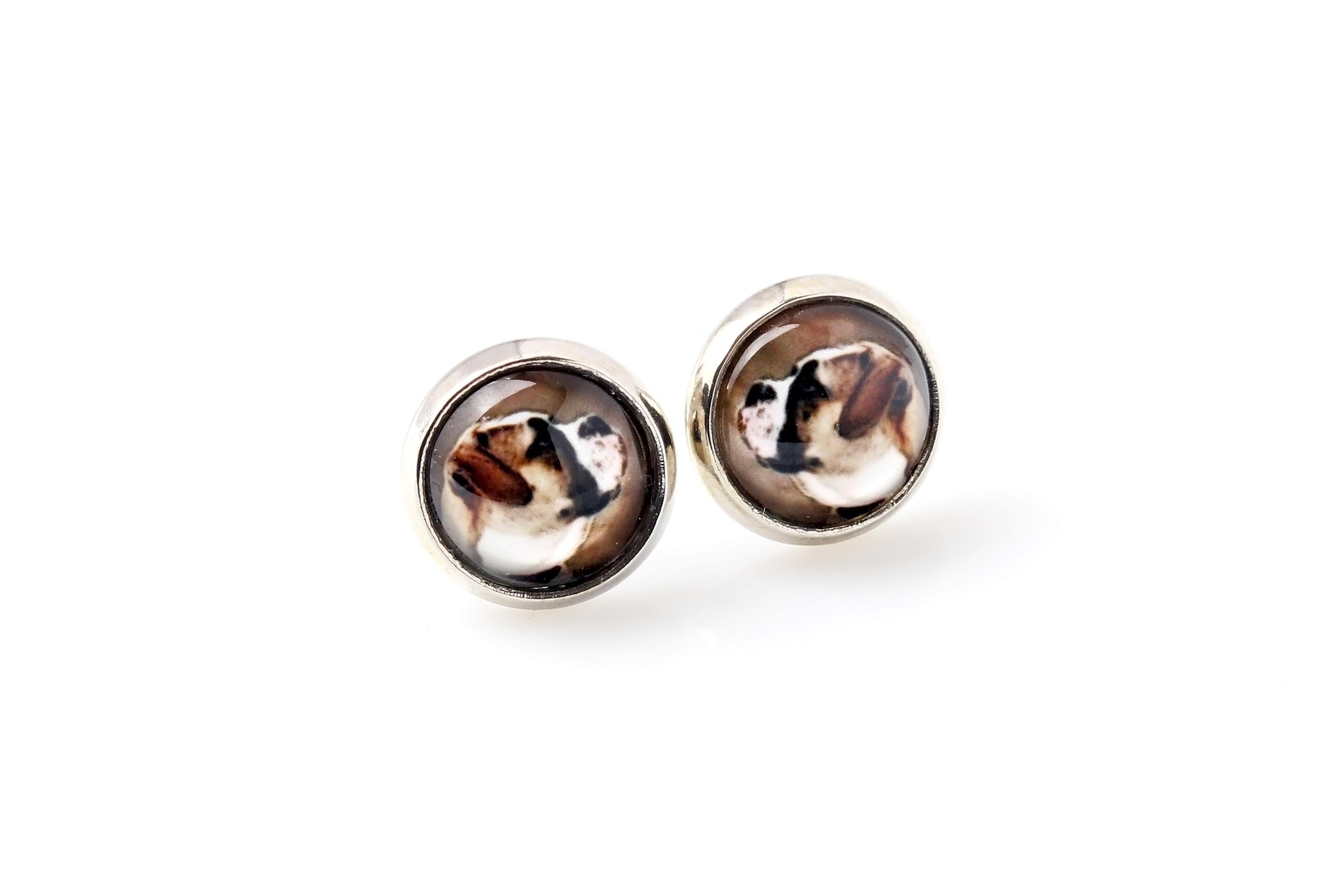 

American Bulldog, Old Country Bulldog - сережки ваше фото ручної роботи, власне фото, прикраси від бренду Art.-Dog срібний