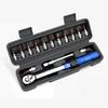 TINSOL 15Pcs Set Bicycle Torque Wrench Set 1/4" 2-24Nm Dual Direction Bike Allen Key Tool Socket Preset Type Spanner Pro Repair