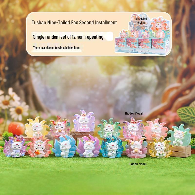 Nine-Tailed Fox Resin Blind Box: Chinese Style Desktop Ornament & Festival Gift