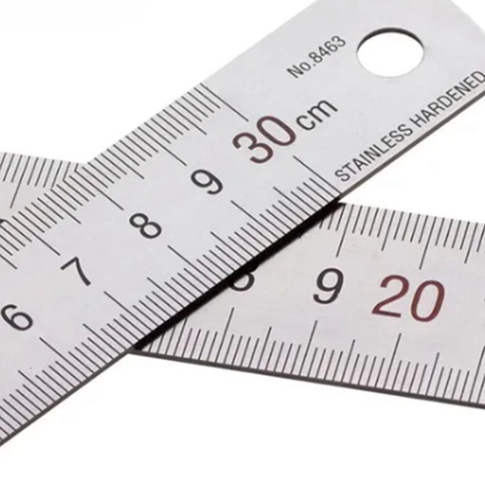 2pcs 30 cm / 12 Inch Stainless Steel Ruler Metric & Inch Scale Metal Ruler  For Drafting