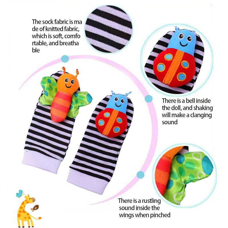 Baby Wrist Strap Watch Rattle Socks Set Baby Soothing Baby Toys Birth Toys