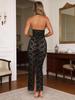 Sexy Black Lace Halter Neck Dress: Slim-Fit, Waist-Cinching, Backless, Long Style
