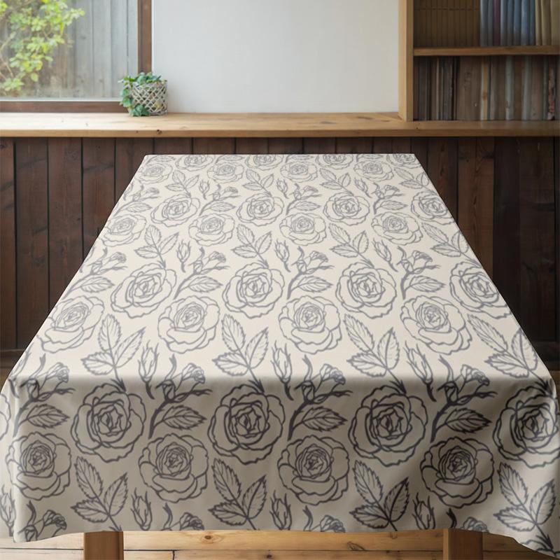 Modern Floral Print Tablecloth Rectangular Dining Room Decorative Table Linen for Kitchen Home Decoration