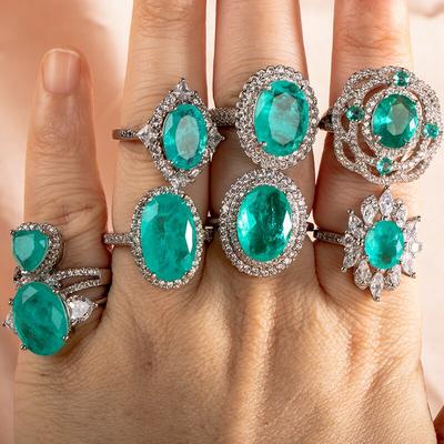 Brasilianischer Paraiba-Turmalin-Edelstein-Ring für Frauen, echter Ring aus 925er Sterlingsilber für Verlobungsfeier, Neuankömmling