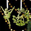 Shatterproof Snowflake Christmas Tree Ornament Glittering Green Acrylic Hanging Decoration Seasonal Accessories