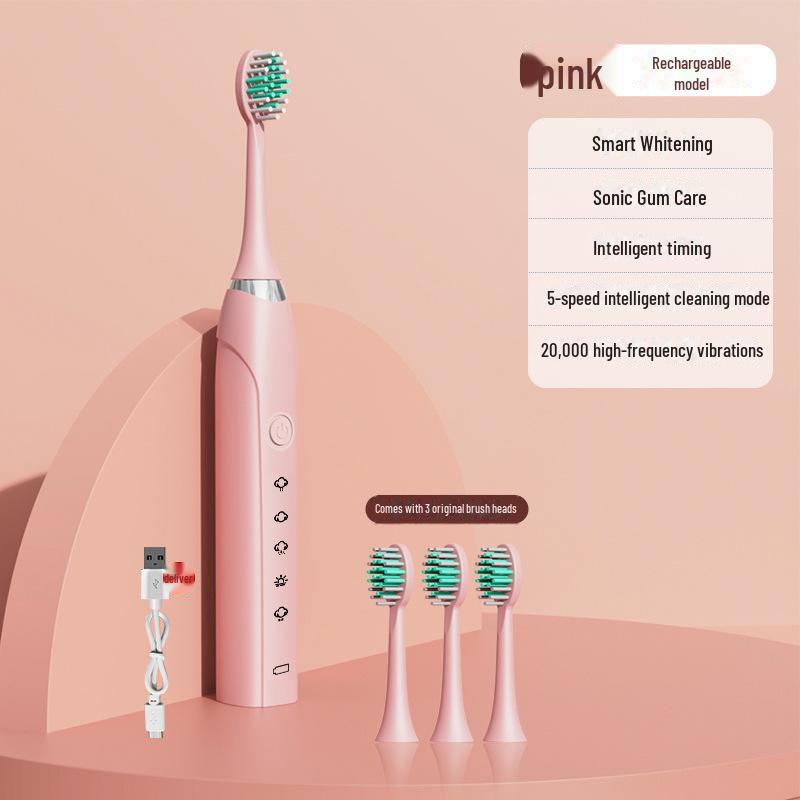 Rechargeable Ultrasonic Electric Toothbrush with Soft Bristles and Water Flosser