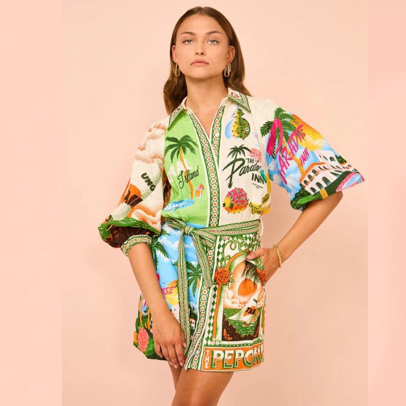 

Повседневные платья с длинными рукавами. Растительные и цветочные принты. Платье с отложным воротником. Женская мода. Платье с высокой талией. Рубашка с пуговицами. Платье с завязками. Пляжное платье. XL