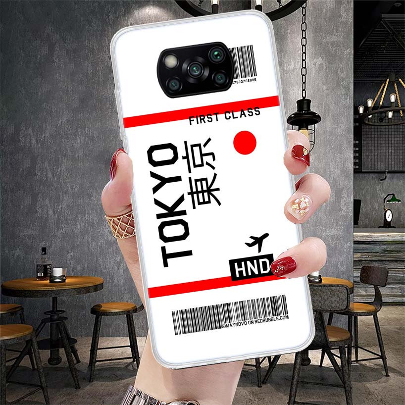 Travel Ticket Label Soft Phone Case For Xiaomi Redmi 15C 15 13C 13 Poco X5 X6 X7 F7 Ultra M7 12C 12 10 10C 9C 9A 9T 9 Fundas Poc