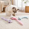 Long Tail Plush Cats Teaser Toy for Pet Cats, 3Pcs Cats Mouse Indoor Play Toy for Chasing, Swatting, Daily Interaction Fun, Home Enrichment