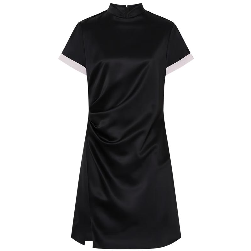 

MO&Co. Новое платье в китайском стиле плиссе из ацетатного атласа с высокой талией M