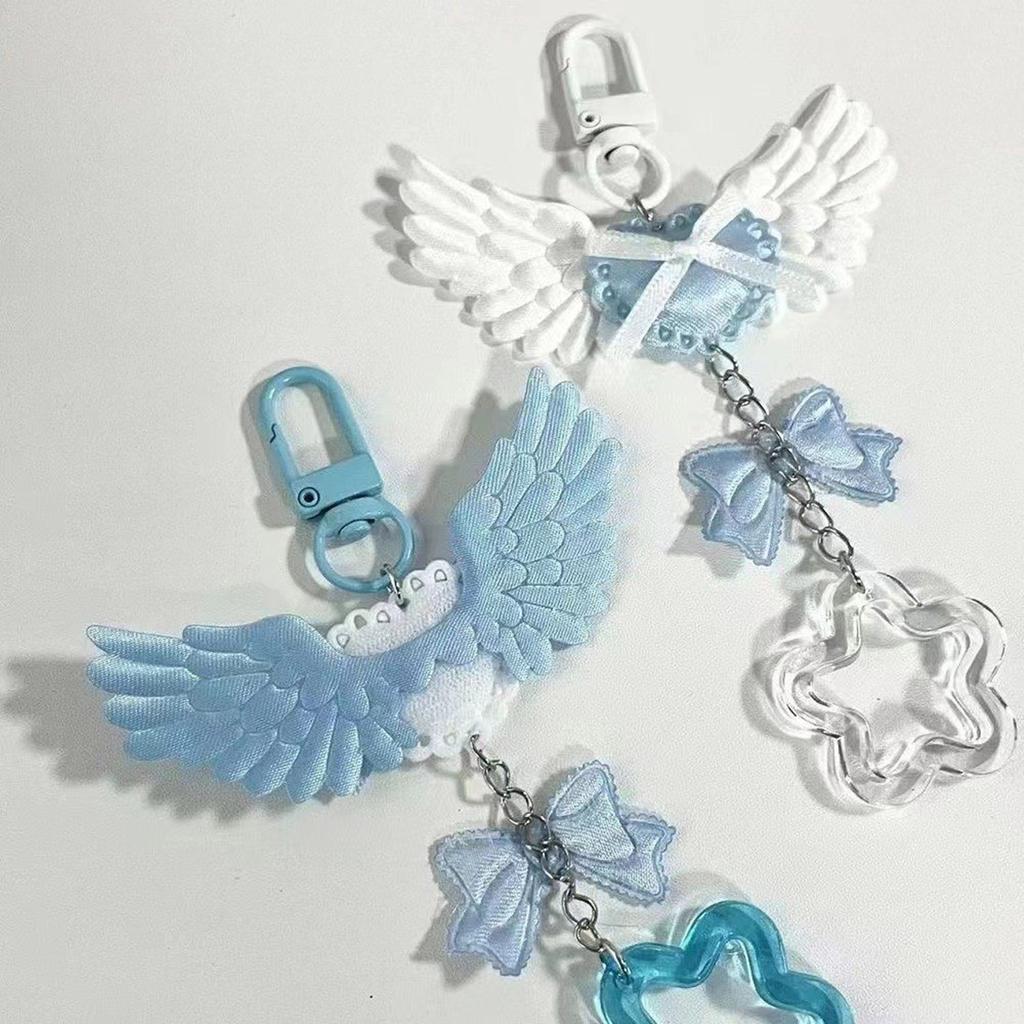 Cute Bowknot Star Bear Keychain Pendant Lovely Hanging Decorations Keyring Charm for Purse Bag Backpack Handbag
