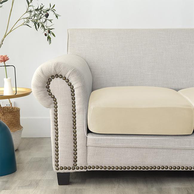 Sofa Seat Cover, Velvet, Cream 50-65Cm