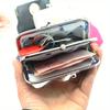 Cute Clip Lock Women's Coin Purse Retro Solid Color Bifold Kiss Lock Small Wallet Simple PU Leather Lipstick Portable Pocket Bag