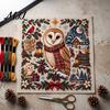 Home Decor Embroidery Patterns Christmas Animal Cross Stitch Kit, Holiday Starter Seasonal Needlepoint Pattern, Festive Craft Kit for Adults