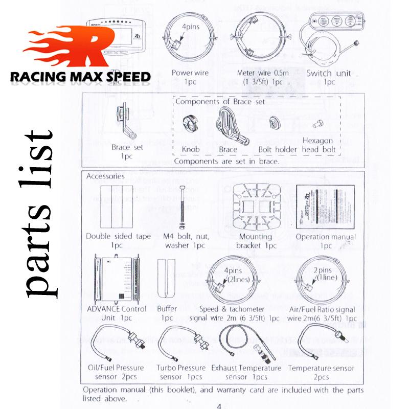

Universal Full Kit Sports Package 10 in 1 BF CR C2 Advance ZD Link Meter Digital Auto Gauge With Electronic Sensors