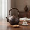 Copper Kettle Handmade with Wrapped Handle Dark Bronze for Tea Lovers, Collectors, Kitchen