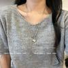 Simple collier pendentif amour argenté luxe léger design de niche exquis tempérament mode polyvalent automne et hiver collier personnalité