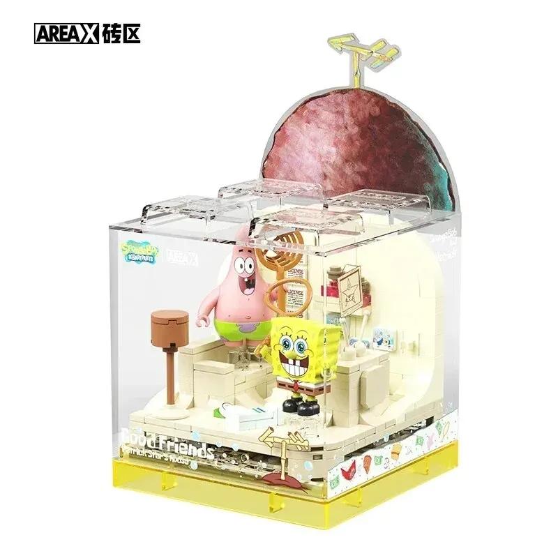 Spongebob Building Blocks Pineapple House Restaurant Anchor House Tree House Room Model Bricks Desktop Ornaments Kids Toys Gift
