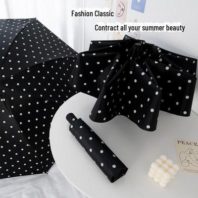 Compact UV-Protection Folding Umbrella for Sun and Rain