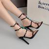 Shoes for Women Summer Bohemian Style Fashion High Heels Gladiator Sandals Women Open Toe Wedding Party Evening Banquet Shoes