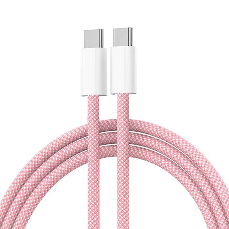 5Pcs 10Pcs USB C to Type C Color Cable Fast Charging For Apple Phone15 16 Huawei Xiaomi Samsung Type C Weaving Cable Accessories