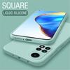Skin Feel Liquid Silicone Case For Xiaomi Redmi Note 12 11 10 Pro 11S 10S A1 10C 10A 9T Poco X4 X3 NFC M4 M3 Pro 4G 5G Shockproof Square Soft Cover