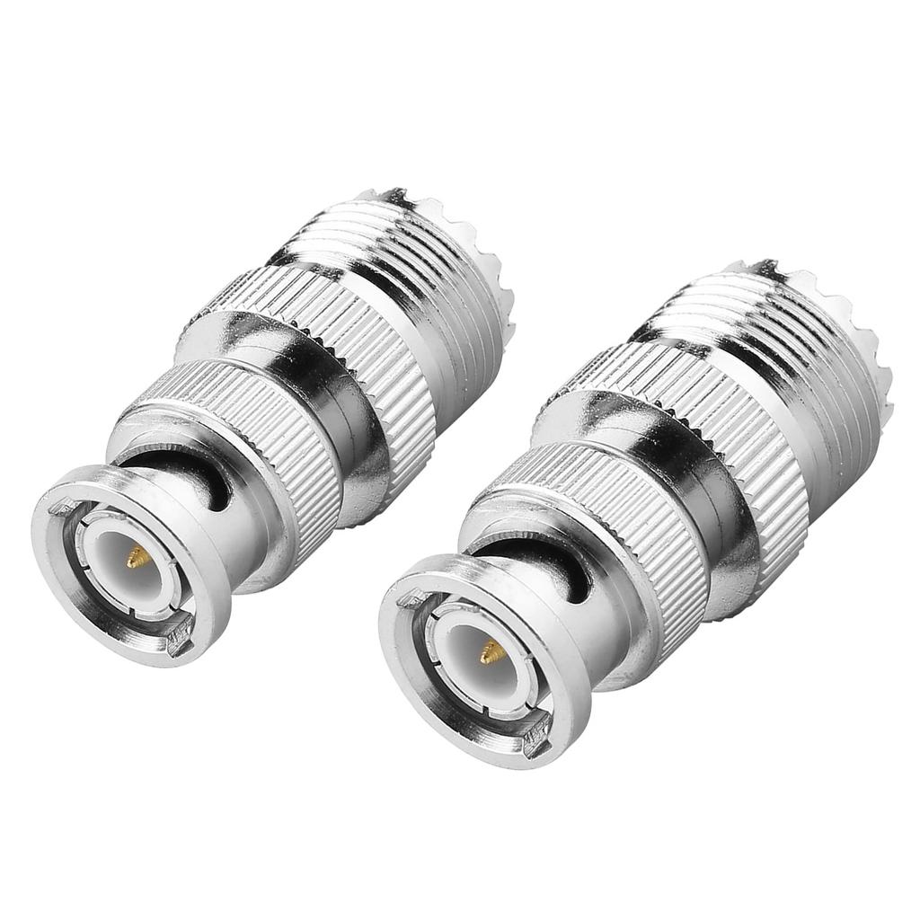 2pcs BNC Male Plug to UHF SO239 PL 259 Female Jack RF Coaxial Adapter Cable Connector