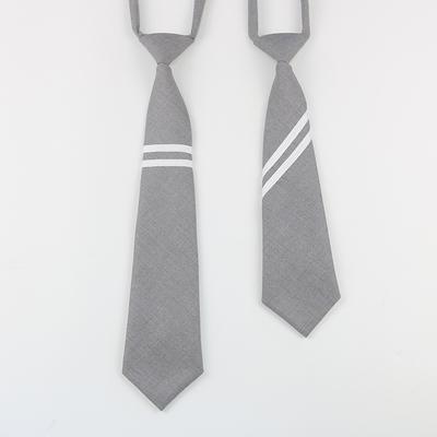 Tie Solid Color Gray Children'S Uniform Pleated Skirt Schoolgirl Striped Courtyard Style Small Tie