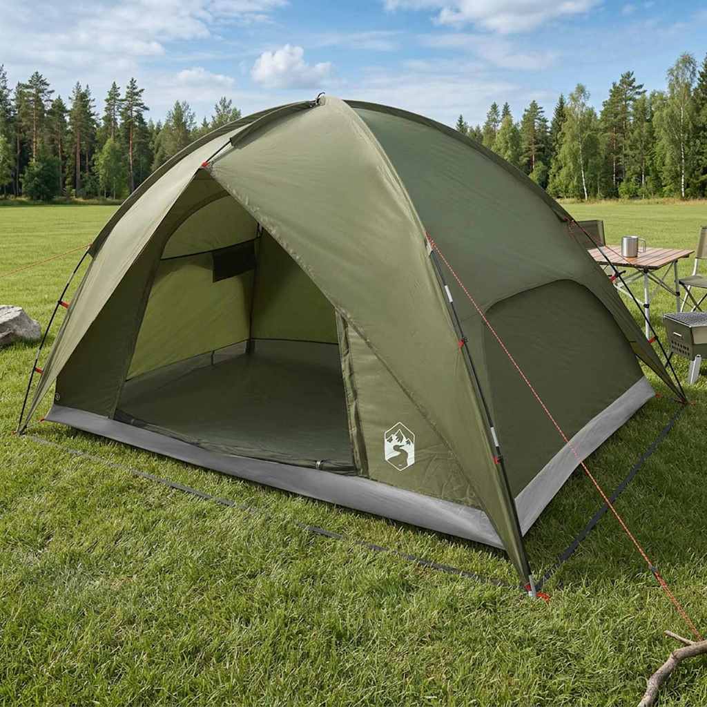 Camping Tent with Rainfly Waterproof Dome Olive Green