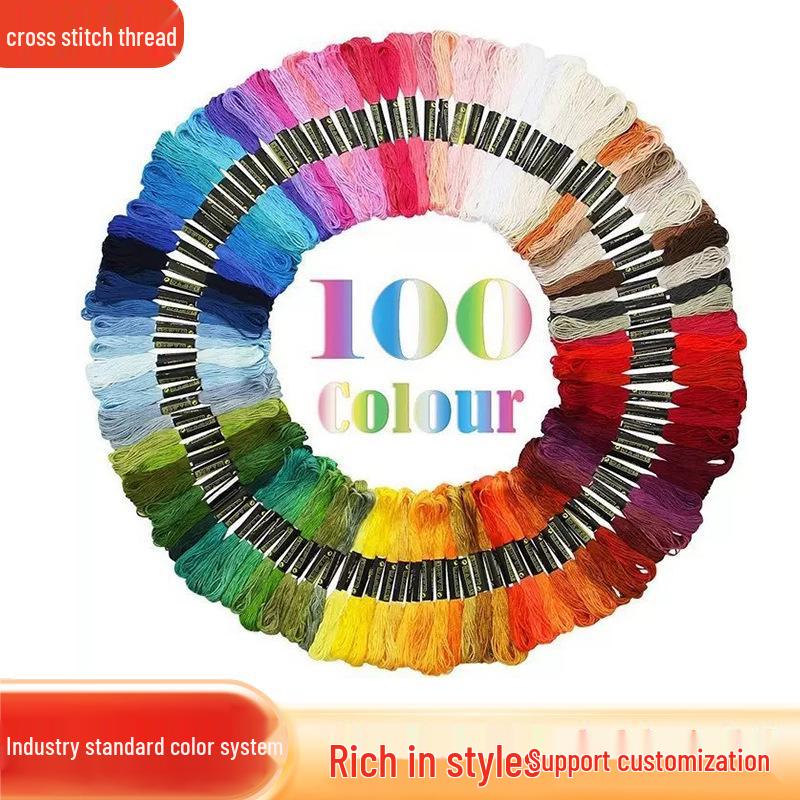 

Нитка для вишивки хрестиком: Набори по 50, 100, 150 кольорів, 447 загальних кольорів поліестерової вишивки, 6-жильний, довжина 8 метрів 12 Colors