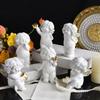 Romance Baby Little Angelic with Heart Desktop Figurine Resins Cherub Statue Sculpture Ornament for Valentines Gifting