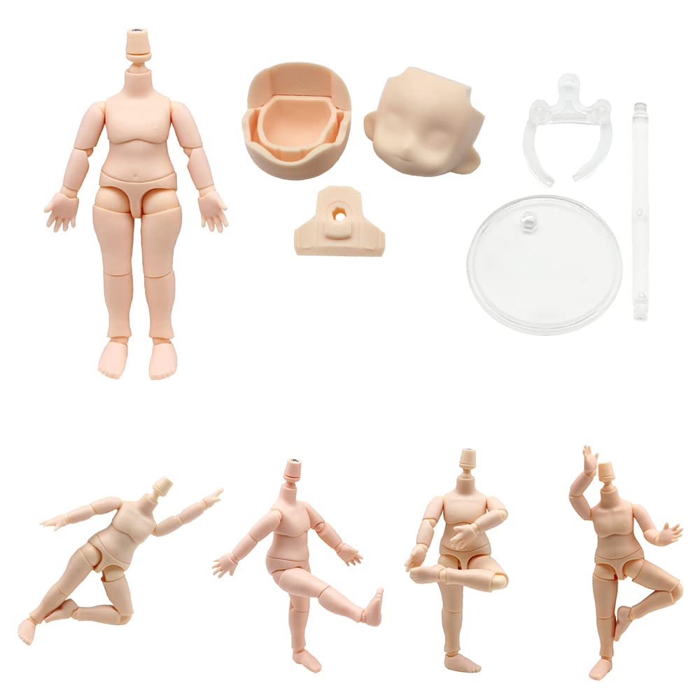 niannyyhouse DOD Body, 13cm Movable Figure Body, Compatible with GSC and 1/12 BJD Doll Heads (Super White+B)