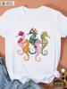 Retro Punk Dark Wind Muster Bedruckte T-Shirts lässige T-Shirts mit kurzen Ärmeln und Frühjahrs- und Sommer-Mode Harajuku