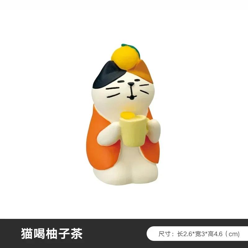 Zakka Japan Teehaus Katze Japan Dekoration Figuren Harz Handwerk Sammlerstück Heimdekoration Schreibtischzubehör Szenendekoration Geschenke