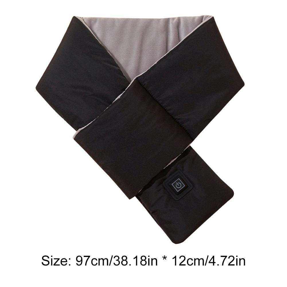 Electric USB Heated Scarf Neck Heating Pad 3 Temperature Adjustable Heated Neck Warmer Thickened Thermal Scarf for Men Women