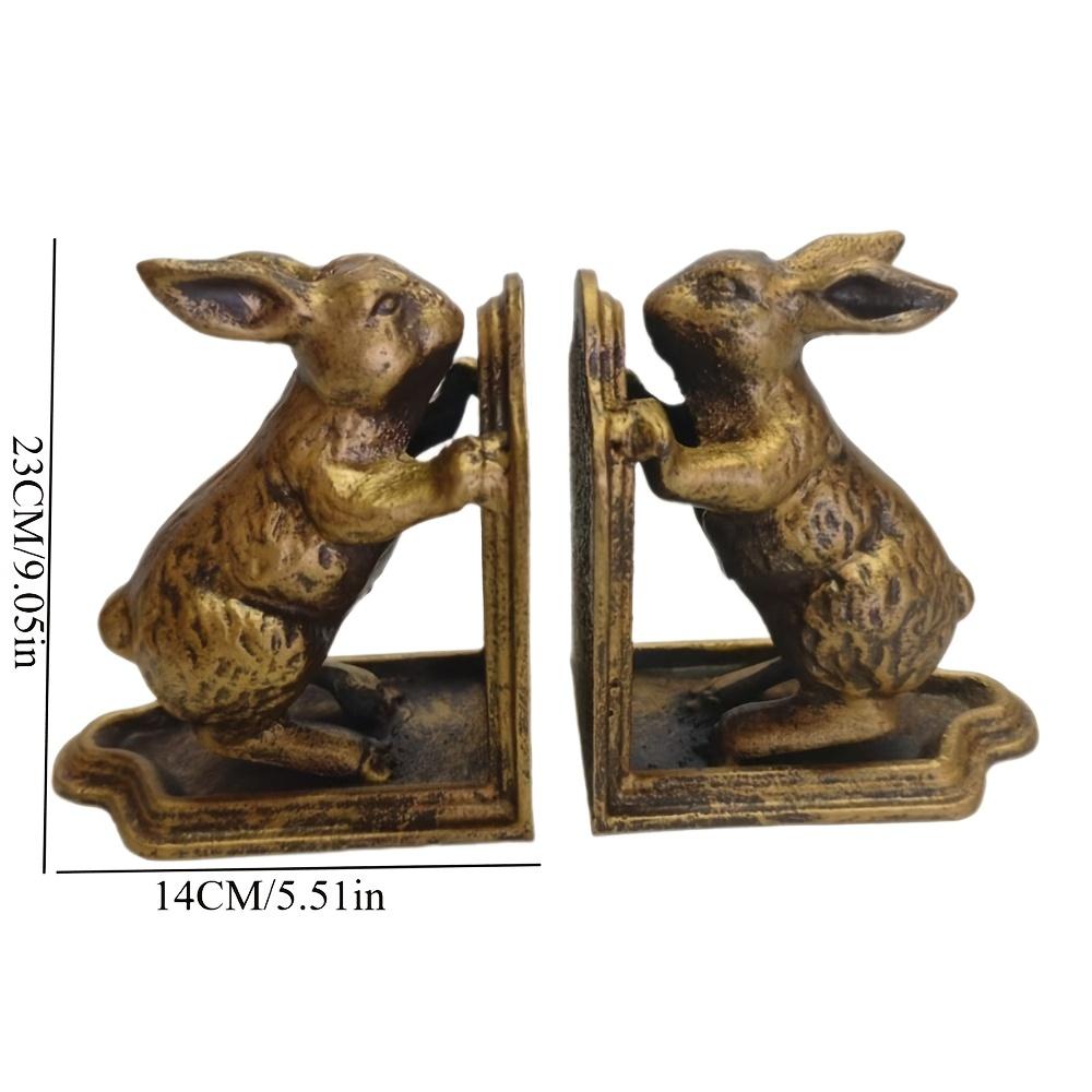 

Bookends Decorative Antique Gold Bunny Book Ends Heavy Duty Cast Iron Book Ends For Shelves For Heavy Books Vintage Easter Decor