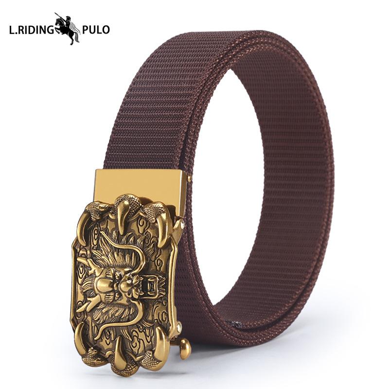 Men's Belt Toothless Alloy Automatic Buckle Men's Belt Imitation Nylon Canvas Youth Versatile Casual Belt