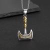 Nordic Viking Raven Axe Titanium Steel Personality Vintage Pendant Necklace Men's Hip Hop