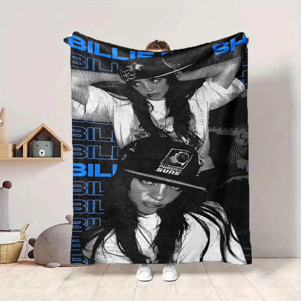 1Pc Billie Eilish Fashion Blanket Soft And Comfortable Casual Warm Camping Travel Christmas Halloween Xmas Gift M928304