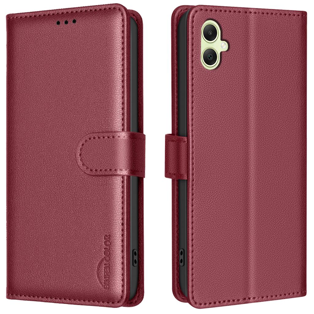 BINFEN COLOR BF32 For Samsung Galaxy A06 4G Case PU Leather Litchi Texture Phone Cover