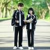 College Style Black Baseball Jacket Set for Students – 3-Piece Autumn Sports School Uniform