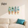 Tropical Beach House Ornament 4Pcs Wooden Surfboard Wall Hanging Decoration, Summer Seaside Art Signs, Party Lightweight Theme Pendant for Bathroom