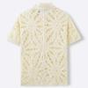 Camicie Casual da Uomo a Maniche Corte in Maglia con Bottoni e Lavorazione ad Uncinetto Vuota Top per Vacanze Estive Vintage in Maglia Camicie da Golf e da Spiaggia con Colletto Top per Uomo
