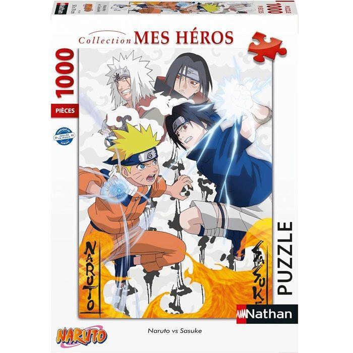 Puzzle 1000 Pièces - Nathan - Naruto Vs Sasuke - Blanc - Adulte - 70 X 50 Cm