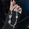 INS Mermaid Pendant Phone Chain Butterfly Zircon Phone Case Chain Wrist Hanging Ornament Crystal Beaded Chain Rope