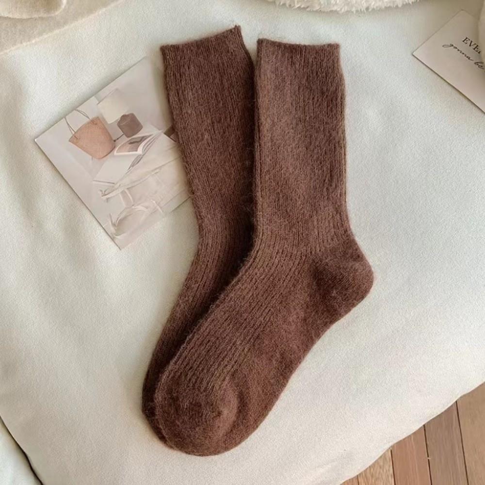 Thick Fuzzy Wool Socks Cashmere Long Socks Fashion Winter Warm Velvet Socks  For Women