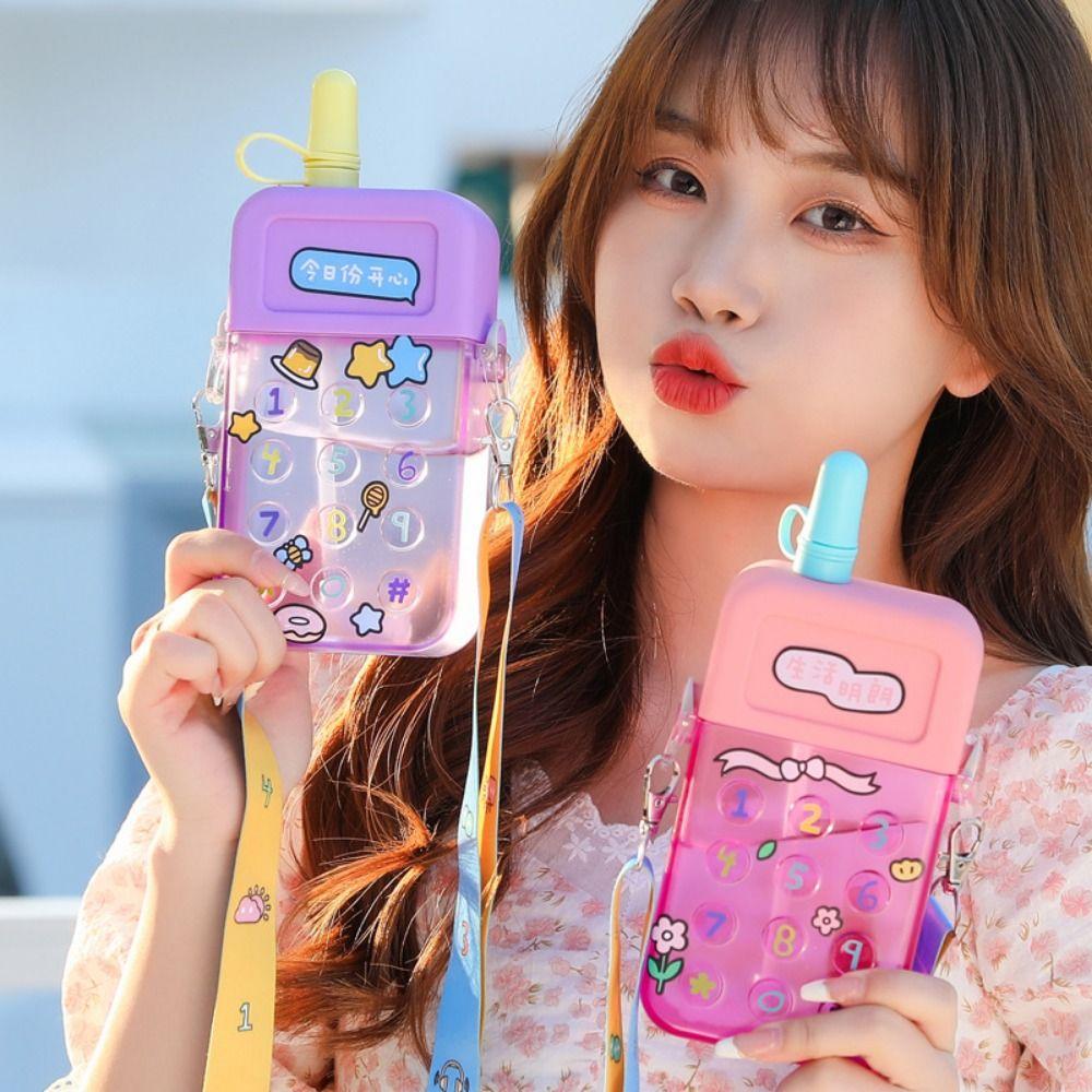 Shatter-resistant Mobile Phone Water Bottle Cartoon Sport Drinking Cup Travel