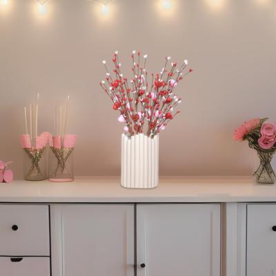 6x Valentines Day Artificial Flowers Bouquet Decoration Romantic Length 42cm Red and Pink Heart for