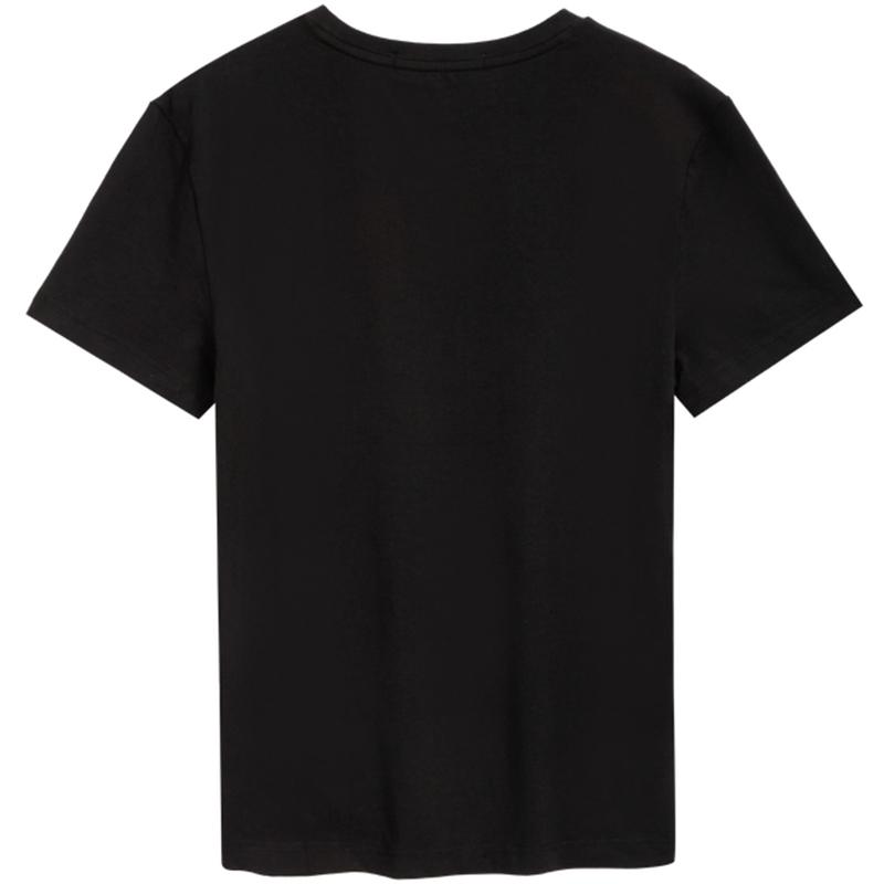 Calvin Klein Minimalist Printed Casual Solid Color Round Neck Comfortable Short Sleeve T-Shirt Women Tops Space-Black J221165BEH